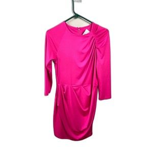 Black Halo Moss Dress in Fuchsia